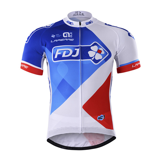 Maglia FDJ Manica Corta 2017 bianco e azzurro - Clicca l'immagine per chiudere